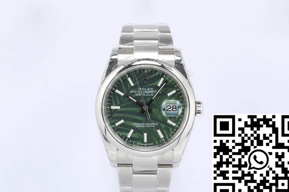 Datejust Rolex Pattern Dial Palm Green Factory M126200-0020 Olive EW Leaf 0413